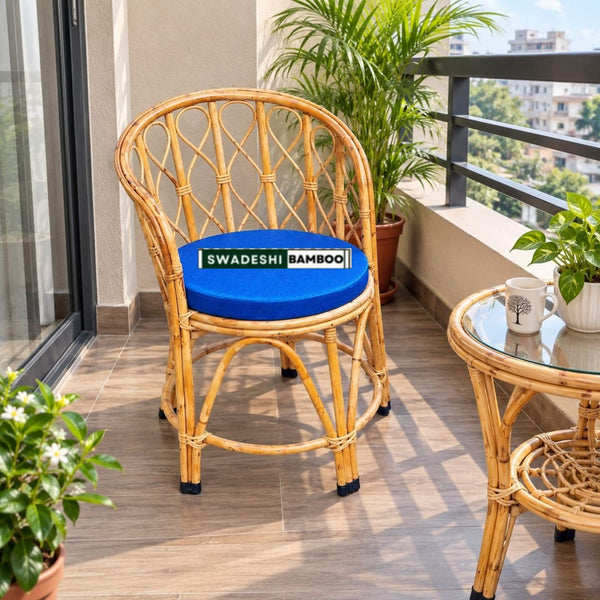 Bamboo Cane Rattan Arm Backmuda Chair (Set of 1) for Home, Office, Garden