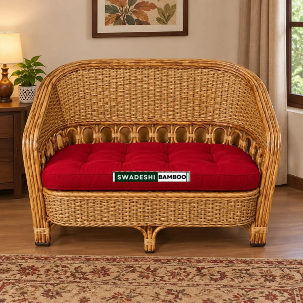 Swadeshi Bamboo Cane Sofa 2 Seater Couch for Balcony & garden