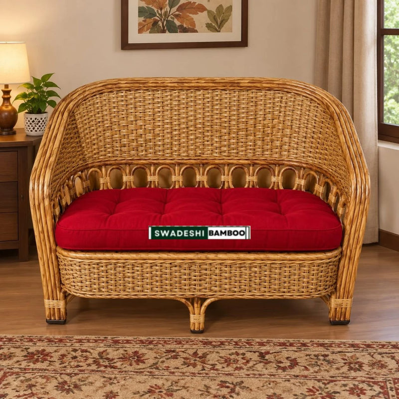 Swadeshi Bamboo Cane Sofa 2 Seater Couch for Balcony & garden