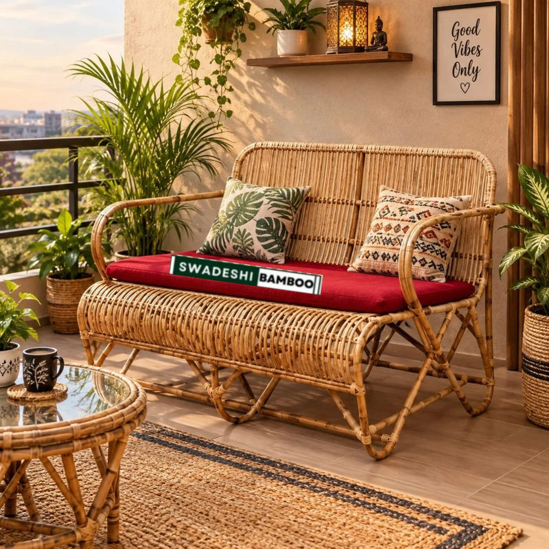 Bamboo Rattan 2-Seater Sofa