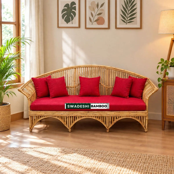 3-Seater Cane Sofa Set I Bamboo Furniture Couch