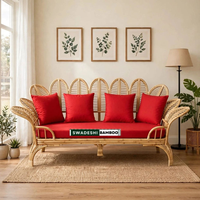 3 Seater Wedding Cane sofa Set I Bamboo Rattan Furniture Couch