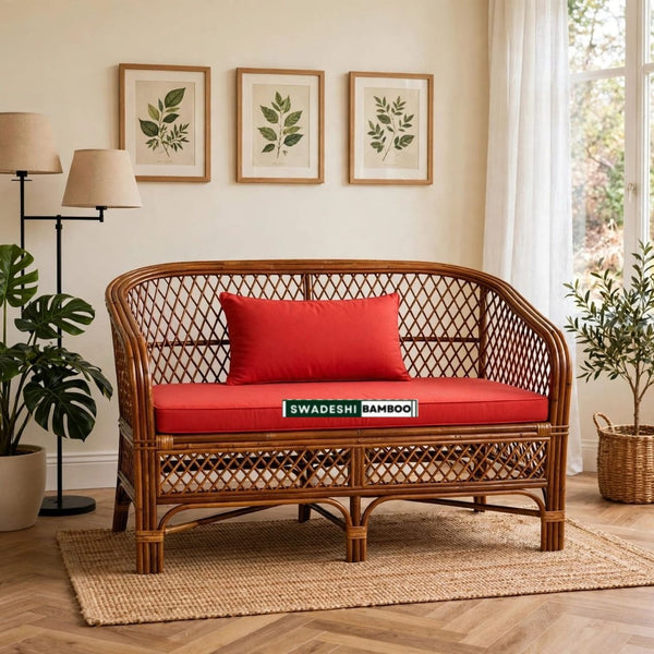 Two Seater Garden Sofa I 2- Seater Sofa for Home & Office I Bamboo couch