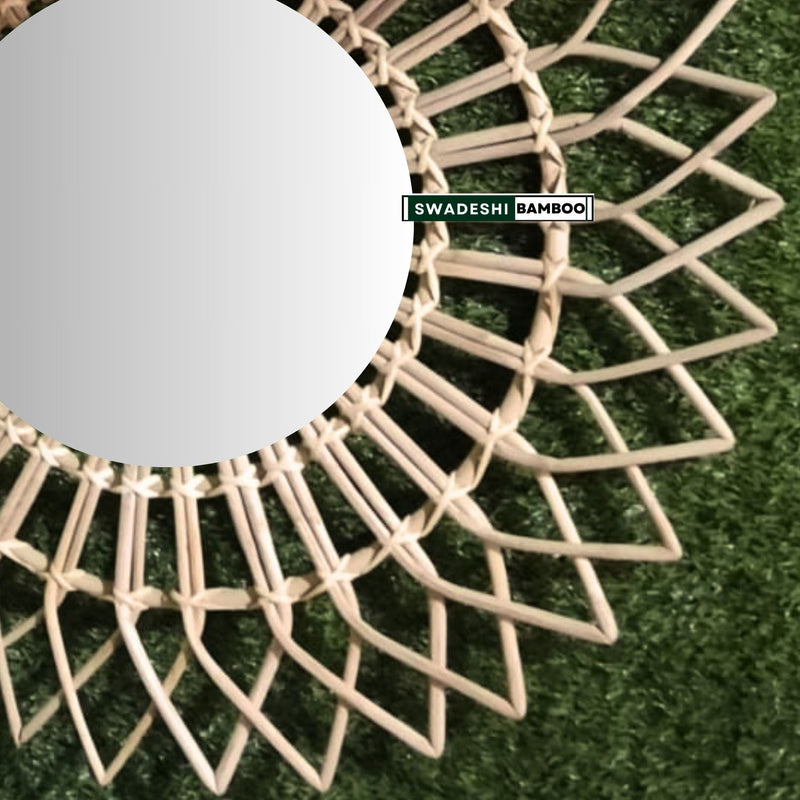 Wicker Made Mirrors Big Flower Mirror
