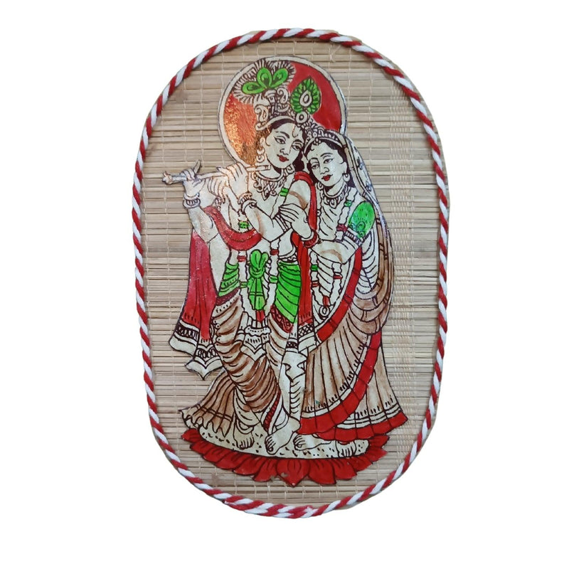 radhe krishna Handicraft Bamboo Mat Wall Decor 