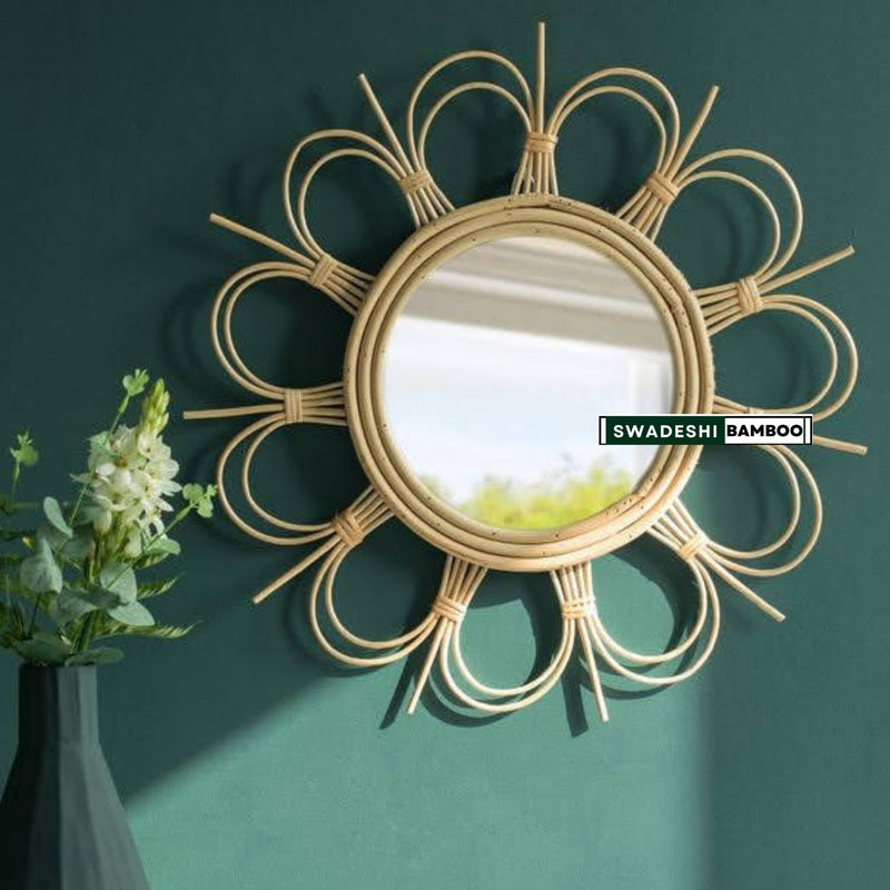 rattan mirror