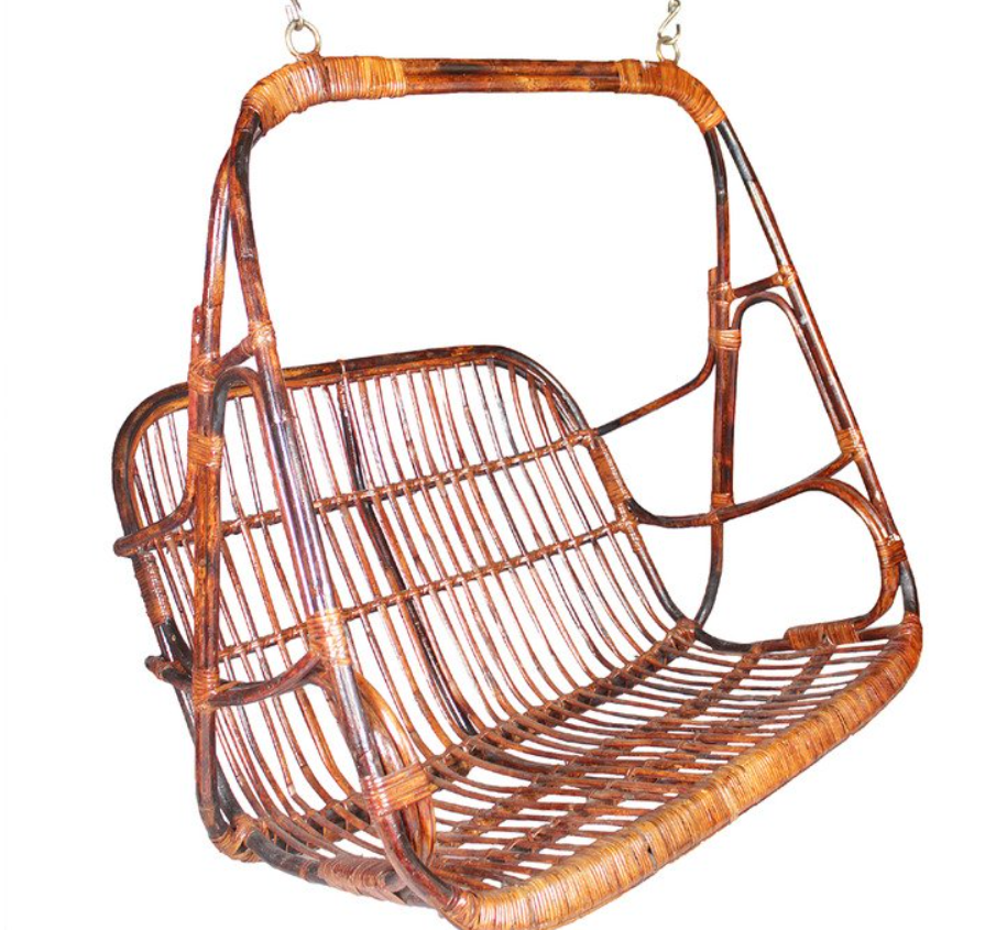 Double Seater Swing I Hanging Jhula for couple I Bamboo Cane Swing for Cozy Outdoor Relaxation I jhula for your home and garden I Couple Swing Chair