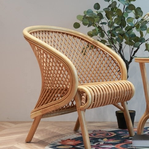 Modern Design Bamboo Cane Chair & Center Table Set