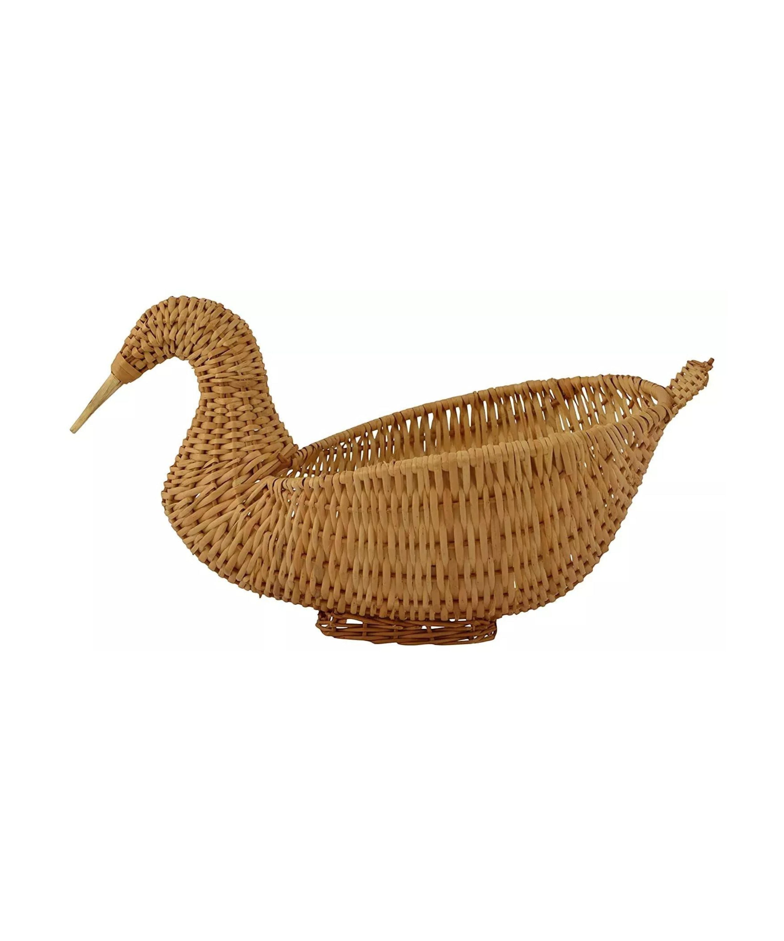 Handwoven Bamboo Duck Style Basket | Fruit & Flower Basket(12")