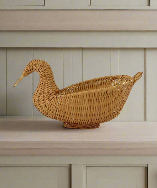 Handwoven Bamboo Duck Style Basket | Fruit & Flower Basket(12") - swadeshibamboo