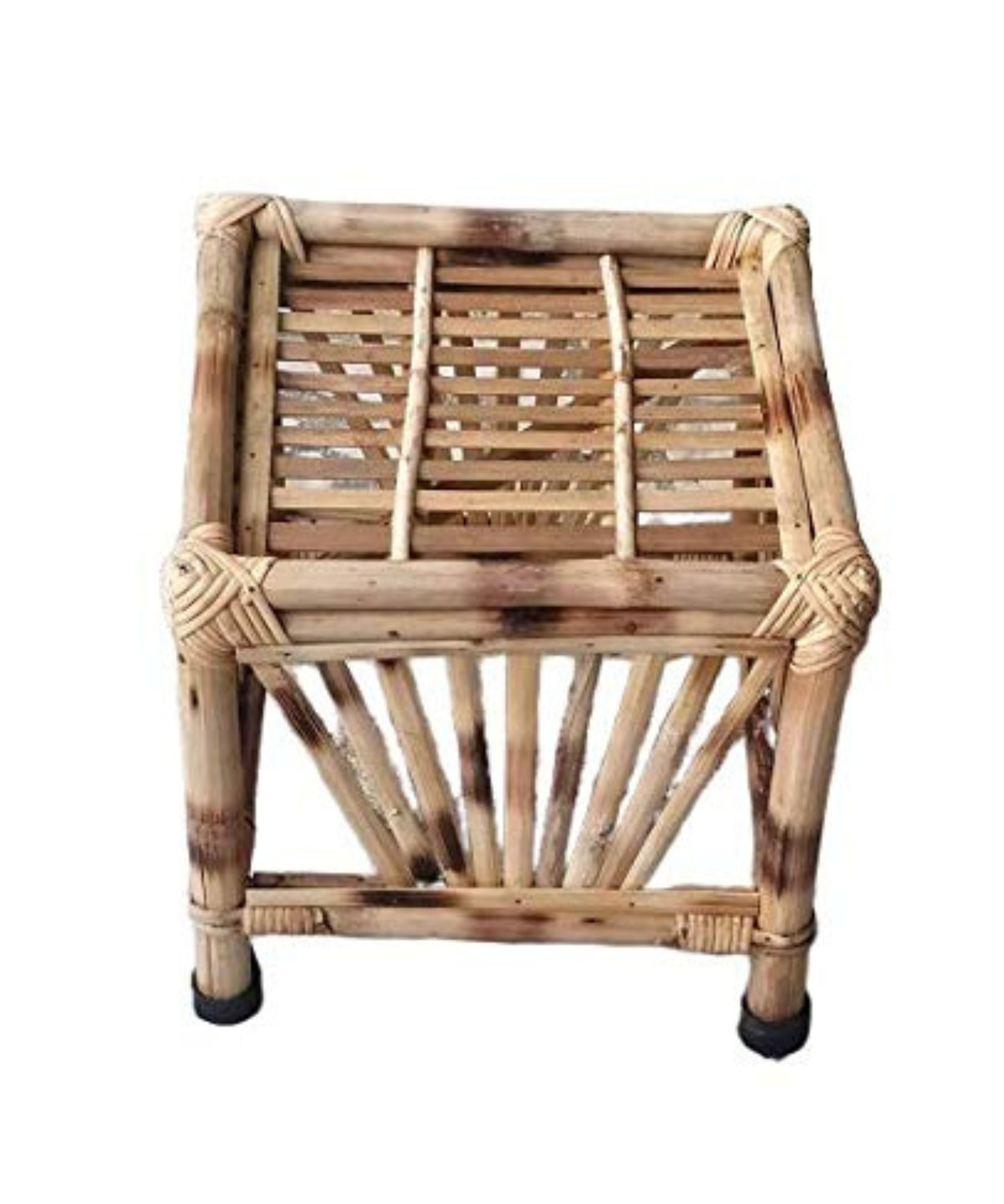 Bamboo stool Square shaped Multi Purpose Brown Bamboo Bed Side Table