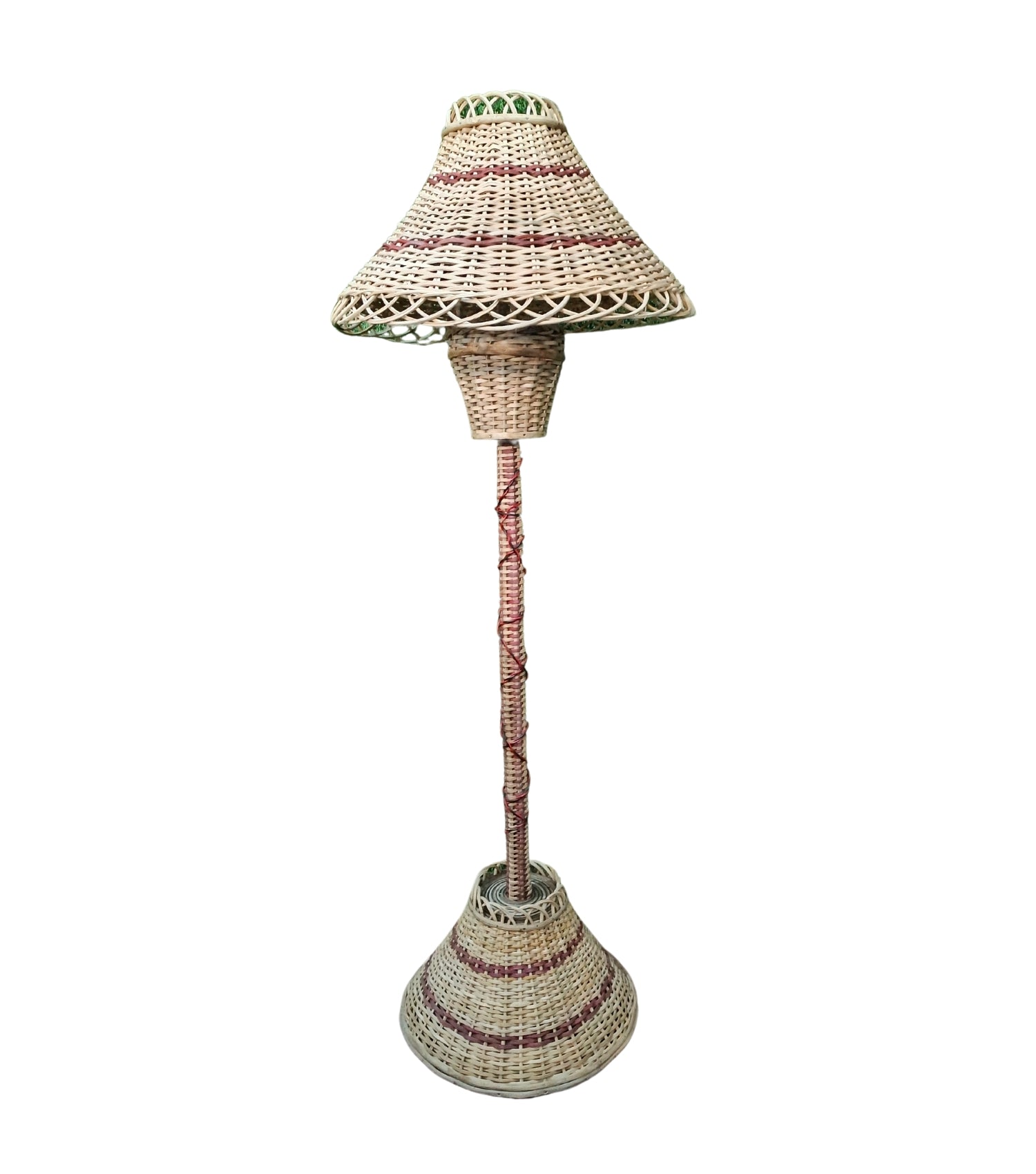 Handwoven Bamboo cane Floor Standing corner Lamp