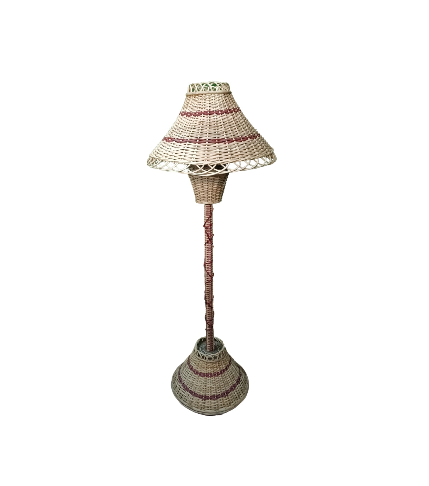 Handwoven Bamboo cane Floor Standing corner Lamp