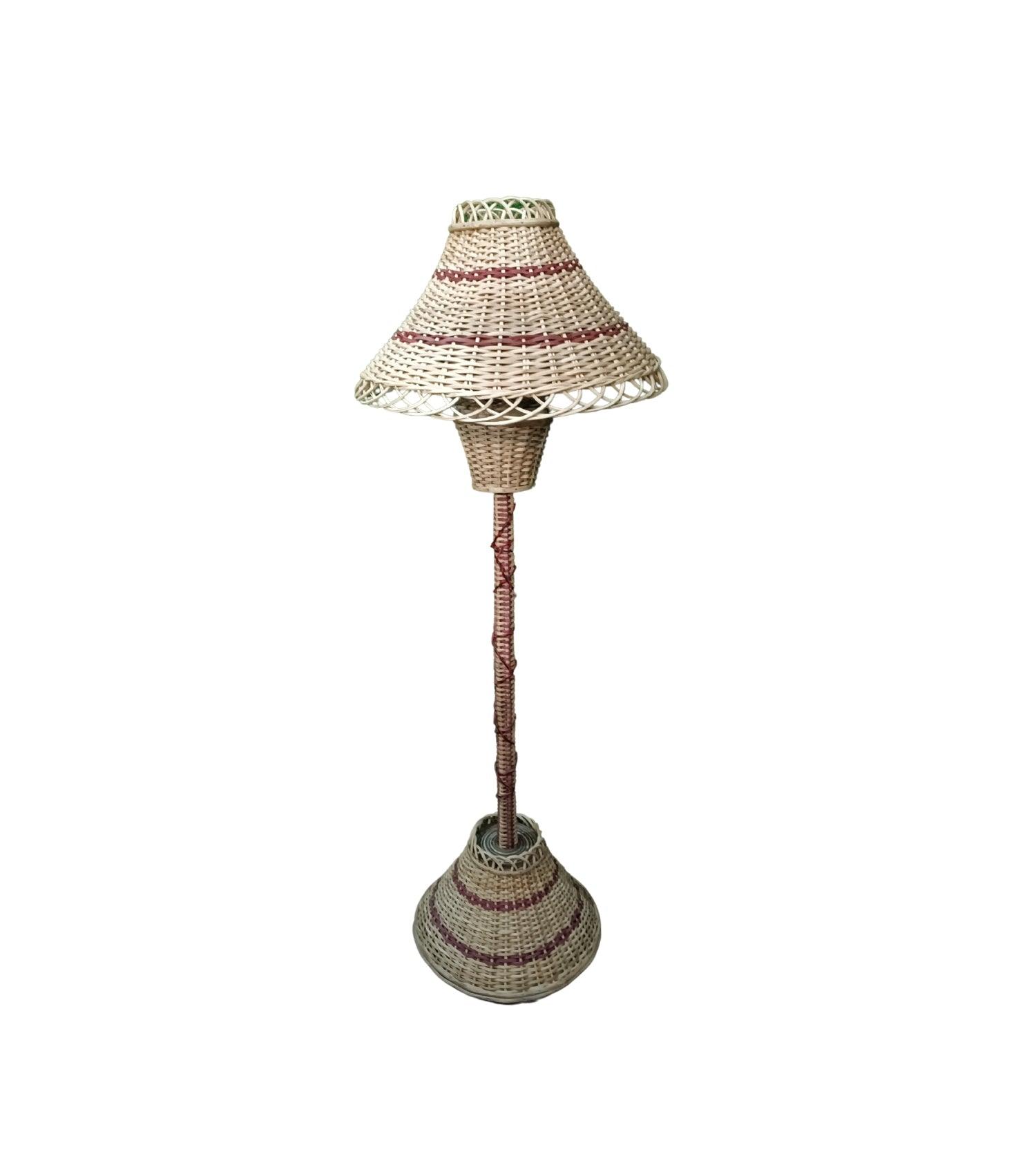 Handwoven Bamboo cane Floor Standing corner Lamp - swadeshibamboo