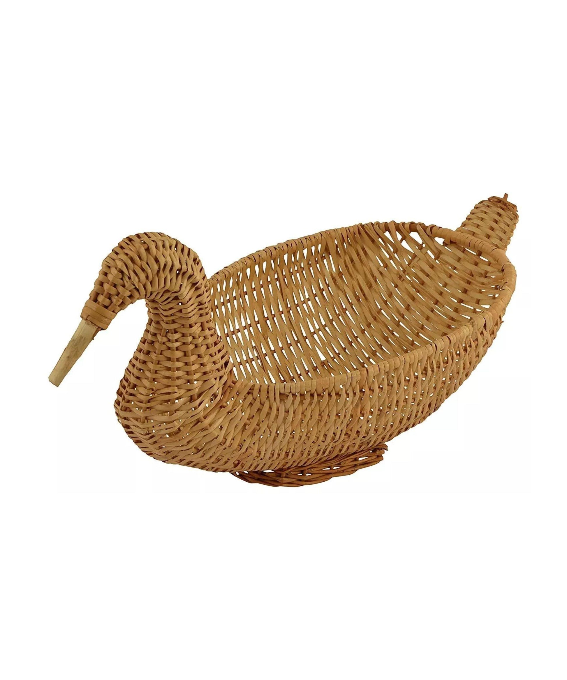 Handwoven Bamboo Duck Style Basket | Fruit & Flower Basket(12") - swadeshibamboo