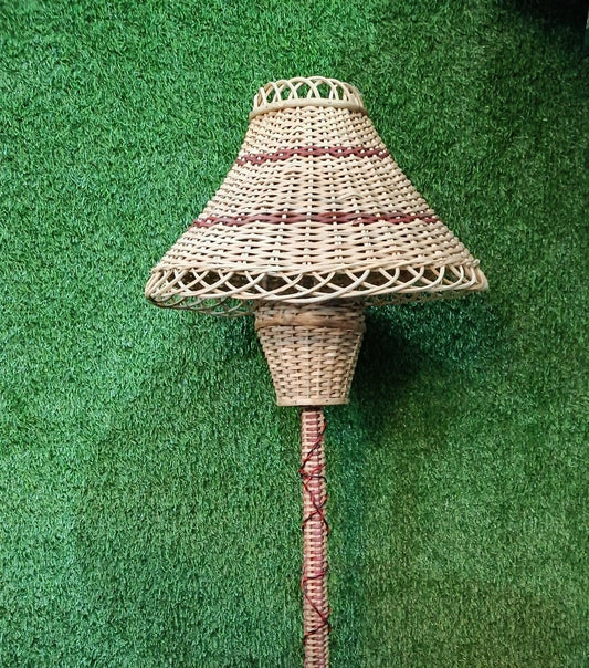 Handwoven Bamboo cane Floor Standing corner Lamp - swadeshibamboo