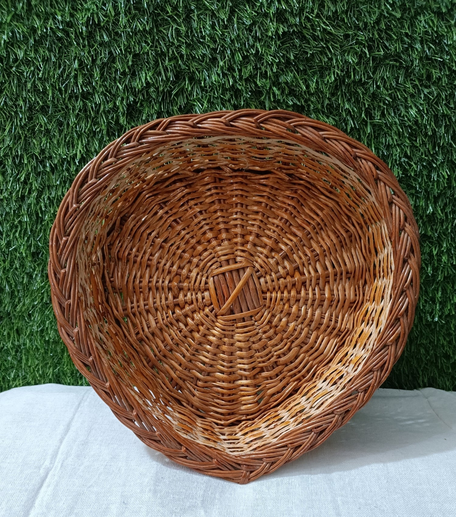 Bamboo Heart shaped Hamper Basket 12"