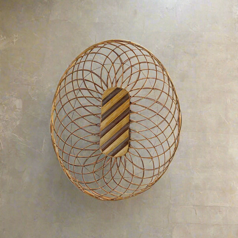 Bamboo oval Shape Flower Basket Best For Puja, Dining Table And Home Decoration, Fruit Basket - swadeshibamboo