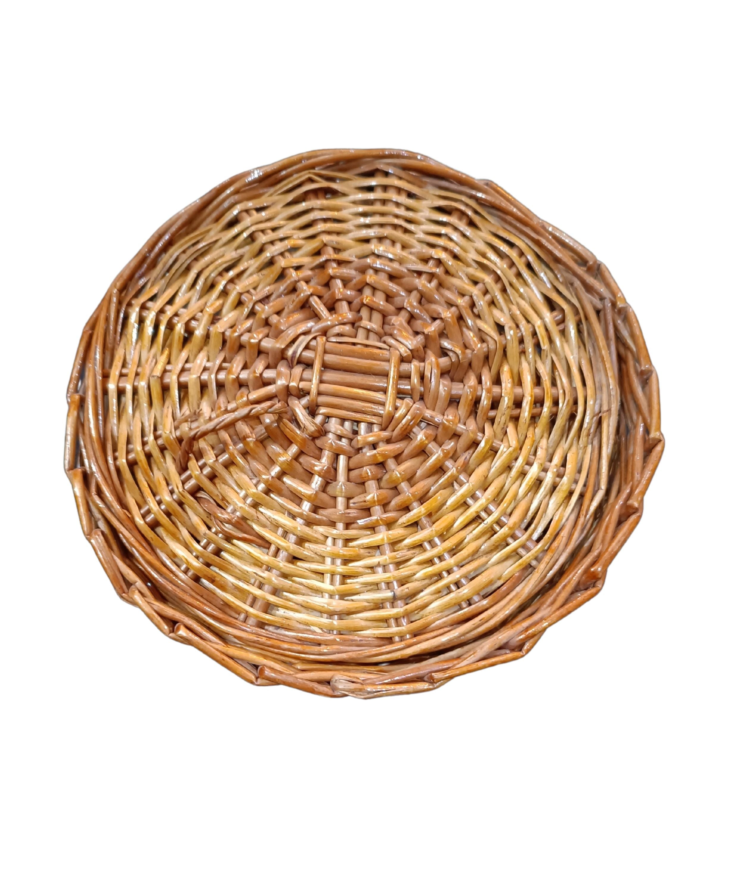 (8*4)Handwoven Bamboo Wicker Round Multipurpose and Roti Storage Basket