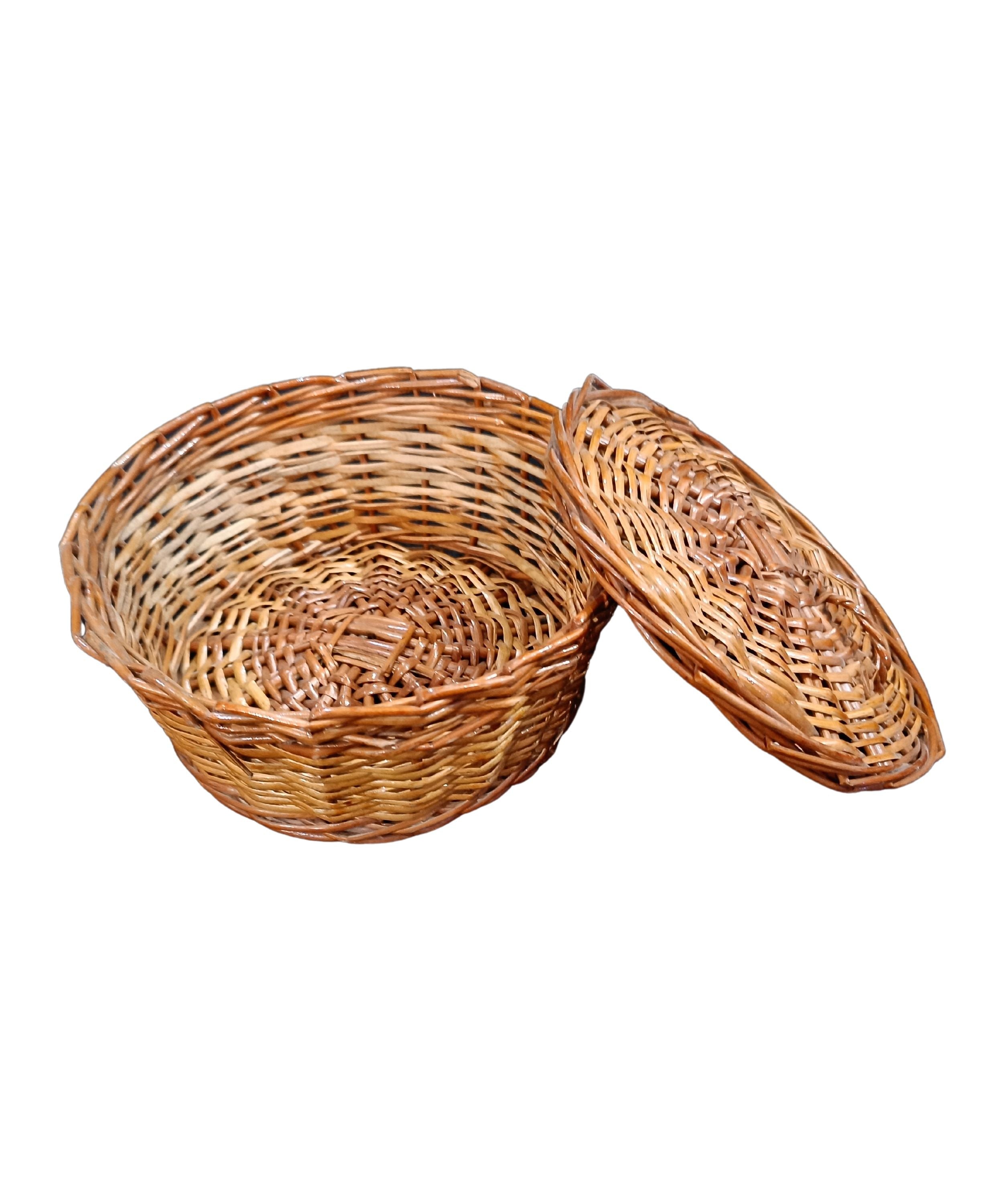 (8*4)Handwoven Bamboo Wicker Round Multipurpose and Roti Storage Basket