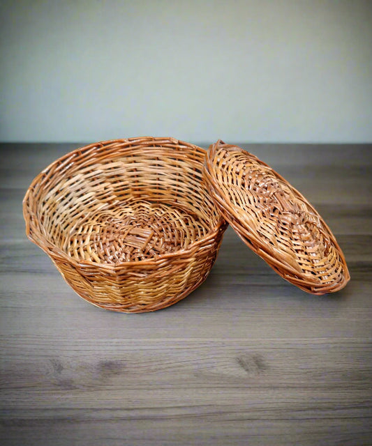 Handwoven Bamboo Wicker Roti Storage Basket - swadeshibamboo