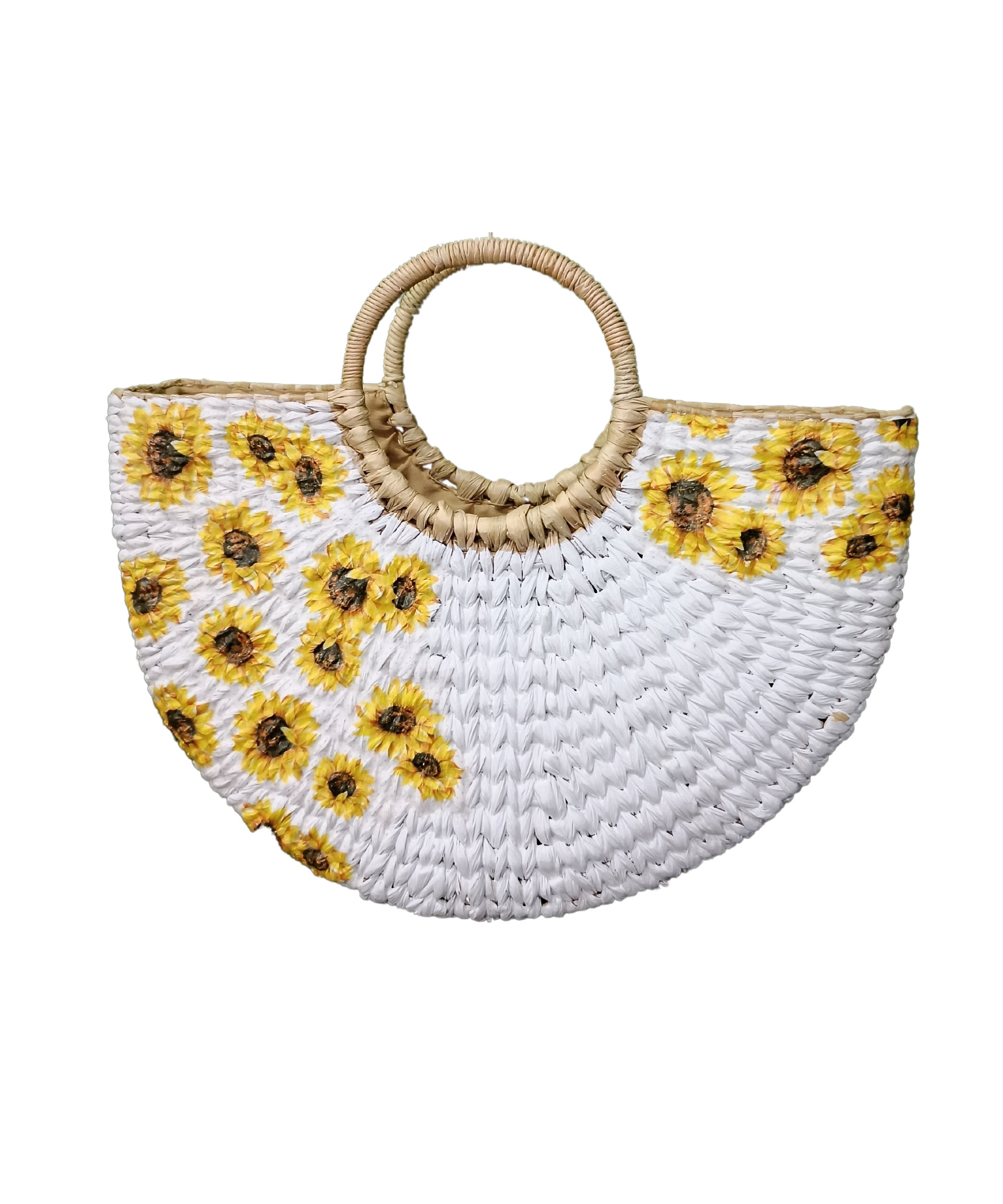 Kauna grass handwoven printed U-shaped bag