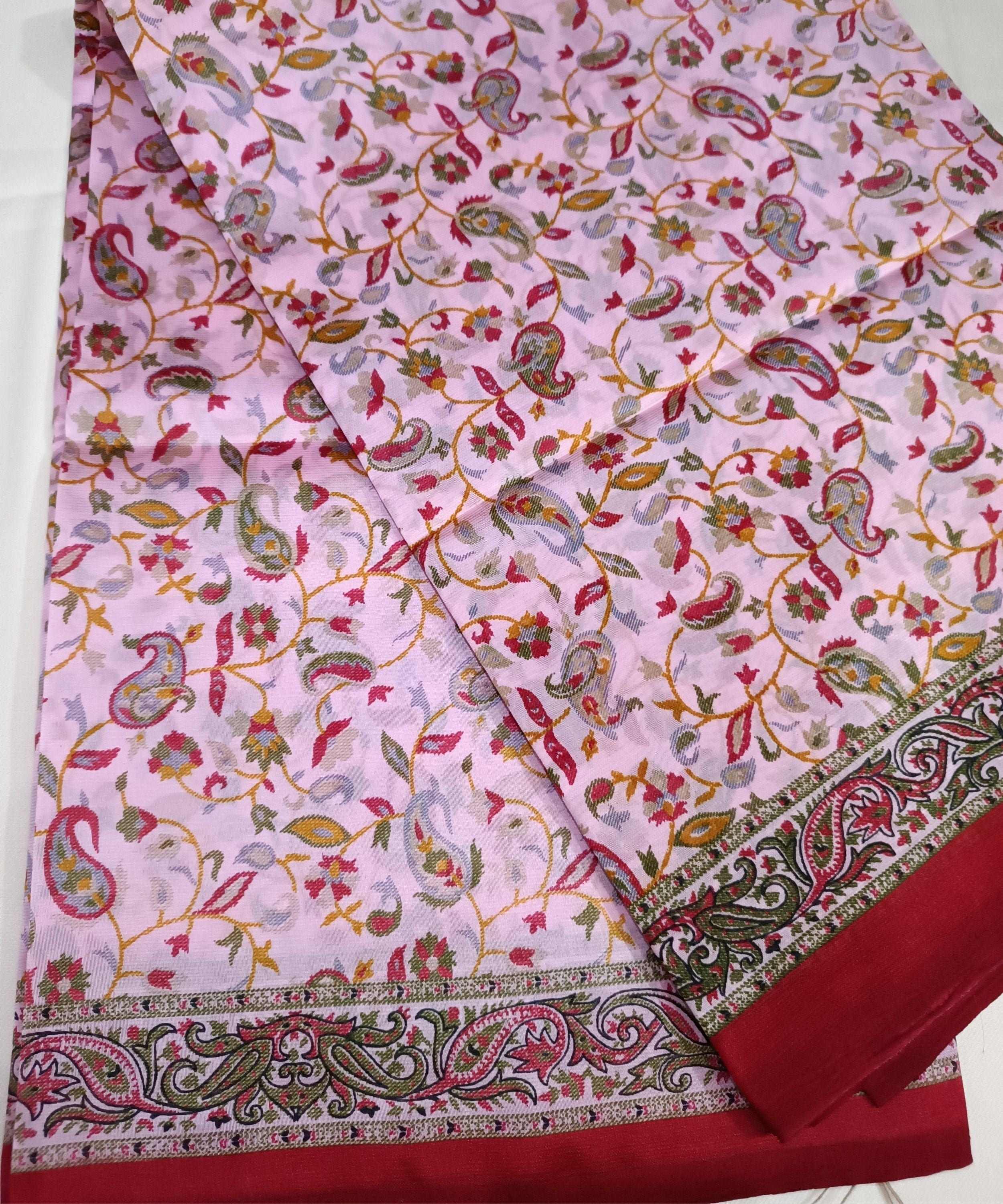 Handloom Women's Pink color Khadi Saree With Blouse